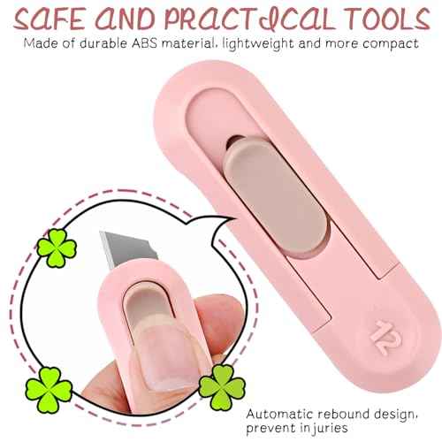 Box Cutter,Retractable Box Opener, Package Opener, Easy Slide Retractable Cute envelope opener for opening daily express boxes, envelopes, packages, paper tapes and more (8 Pcs Box Cutter))
