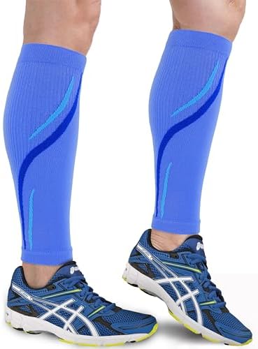 Calf Compression Sleeve for Men & Women 20-30 mmHg, Leg compression Sleeve, Footless Compression Socks (1 or 2Pair)