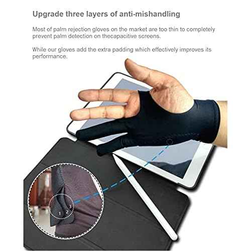 Drawing Glove, Digital Art Glove for Graphic Tablet, Artist Gloves with Two Fingers for iPad