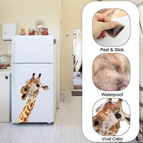 Giraffe Wall Decal Peel and Stick Funny Giraffe Face Stickers Gift for Friends Kids Room Wall Window Decor Fridge Closet Sticker