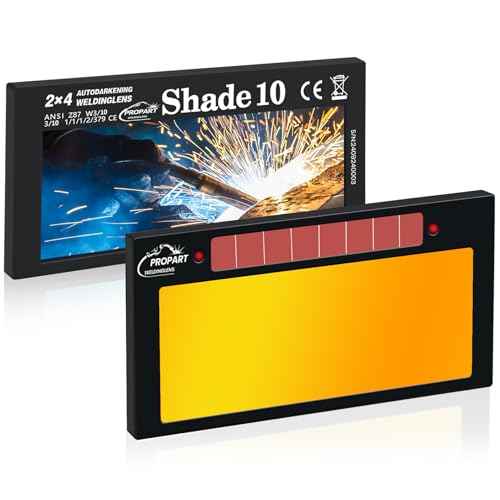 Shade10 | 2¡¿4 1/4 Auto Darkening Welding Lens | Blue Puddle Technology Welding Lens | Compatible with 2¡¿4.25 Welding Helmets | Welding Lens 2¡¿4 1/4 (Gold)