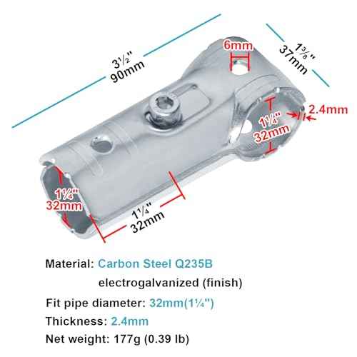 10 Sets T Pipe Clamp Connector for 1-1/4" x 1-1/4" (1.25" OD) Round Tube Frame, Chain Link Fence Tee Clamps, Carbon Steel