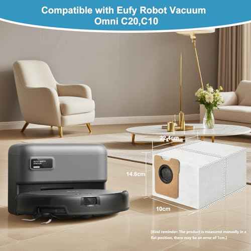 6 Pack C20 C10 Dust Bags for Eufy Omni C20, C10 Robot Vacuum Cleaners - Large Capacity Replacement Accessories