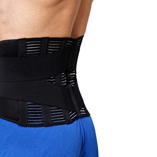 NeoTech Care Adjustable Compression Back Brace Lumbar Support Belt, Black, Size XXXL