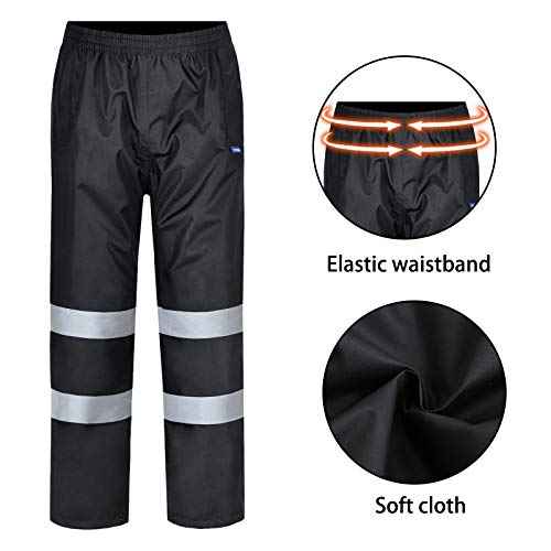 AYKRM 4 Colors Safety Rain Pants Reflective High Visibility Waterproof Rain Pants