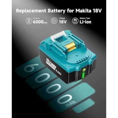 18V Lithium Battery Replacement for Makita 18V Battery 6.0Ah Compatible with Makita 18V Battery BL1860B BL1850B BL1840B BL1830B, 2Pack