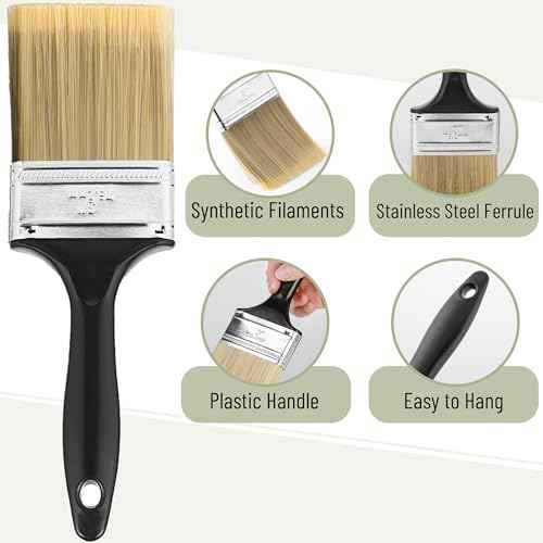 Bates- Paint Brushes, 2-Inch, 10 Pack, Plastic Handle Flat Paint Brushes for Walls and Furniture