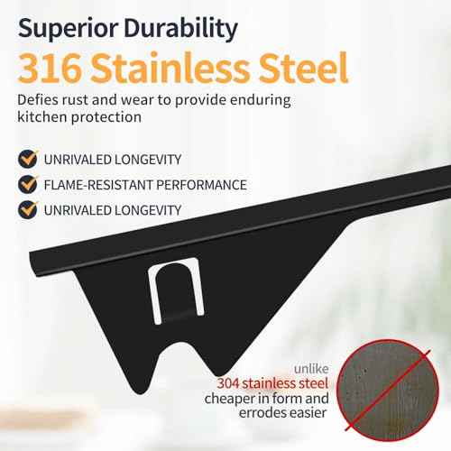 Upgrade 316 Stainless Steel Stove Gap Covers, 2 Pack Stove Gap Filler ALMCALS Stove Gap Guards Range Trim Kit Heat Resistant Oven Gap Filler Between Stovetop and Counter