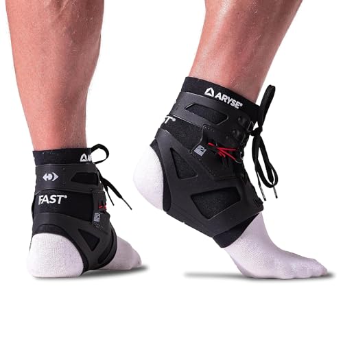 IFAST Ankle Brace - Ankle Stabilizer For Men & Women - Great For Basketball, Volleyball, Soccer & More! (X-Small, Black, Single)