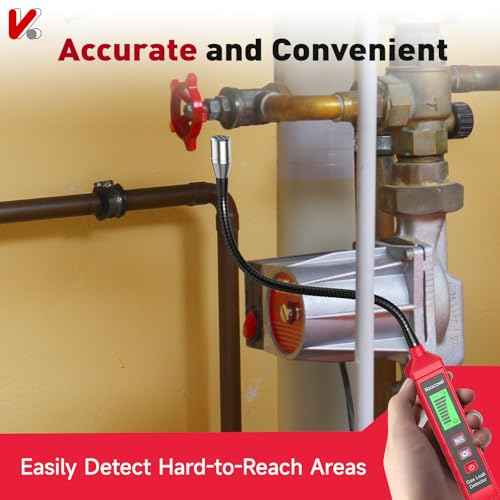 Gas Leak Detector, Portable Natural Gas Sniffer with 8-Inch Probe for Propane, Methane & Combustible Gases