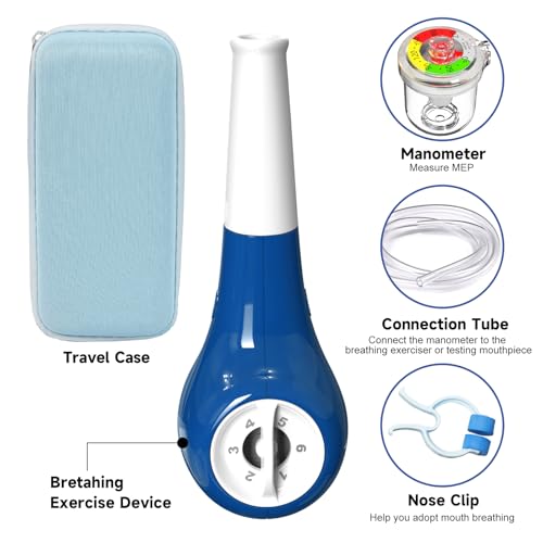 Lung Trainer with Travel Case | Breathing Trainer for Better Breath | Lung Exerciser Device & Breathing Exercise Device for Lungs | Incentive Spirometer Adult & Lung Strengthener