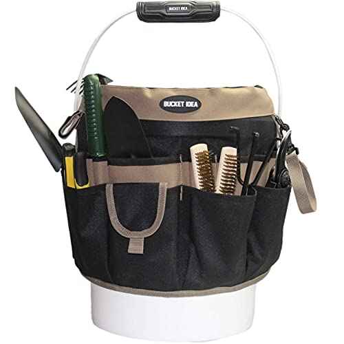 MELOTOUGH Bucket Tool Organizer With 35 Pockets Fits to 3.5-5 Gallon Bucket (Khaki)