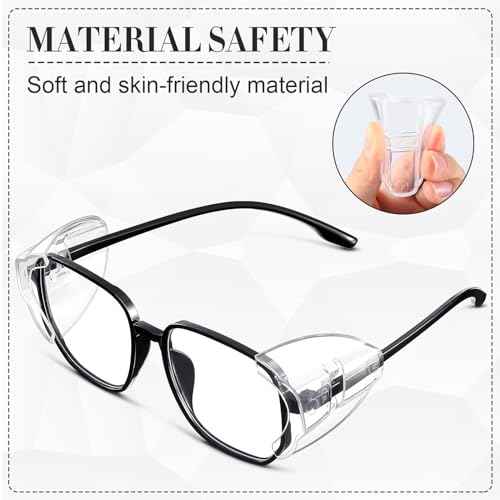 60 Pairs Clear Safety Glasses Side Shields for Prescription Eyeglasses Slip on Side Shields Guards