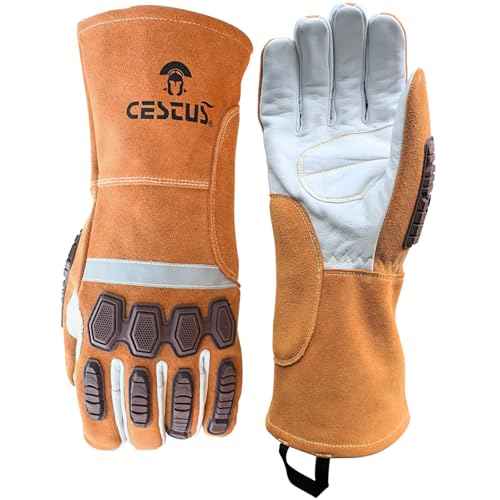 Cestus 7037, Impact Welding Gloves, ANSI A5 Cut-Resistant, Grain Goatskin Palm, Drag Patch, TIG/Multi-Purpose