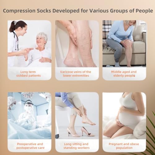 20-30 mmHg Compression Stockings for Women and Men, Open Toe Thigh High Compression Socks, Best Support for Varicose Veins, Edema, DVT