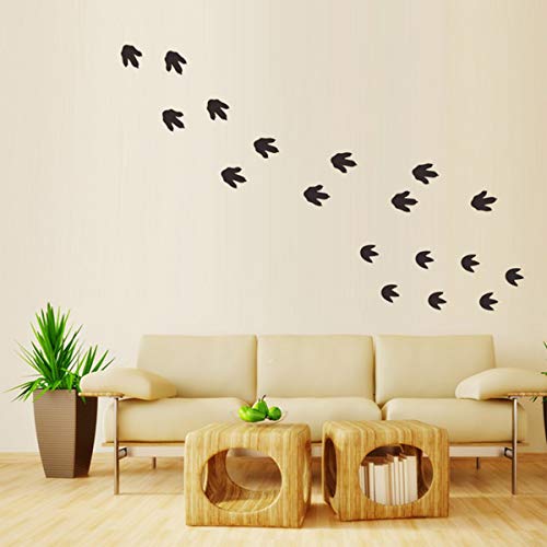 Bamsod Dinosaur Footprints Wall Stickers 32pcs Dinosaur Tracks Decor Baby Nursery Decals Removable Peel and Stick Vinyl Decals