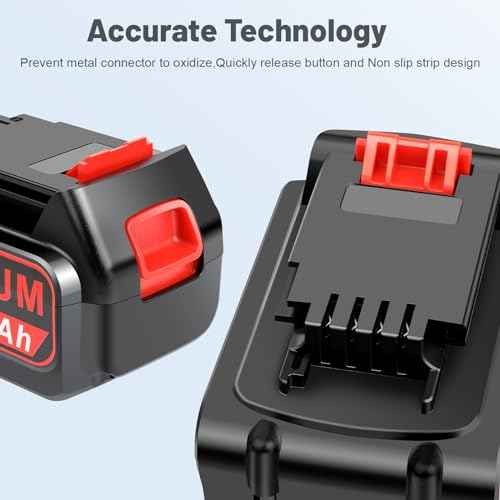 2-Pack 6.0Ah 20V Lithium Battery LBX4020 Compatible with Black and Decker and 20V Battery Charger
