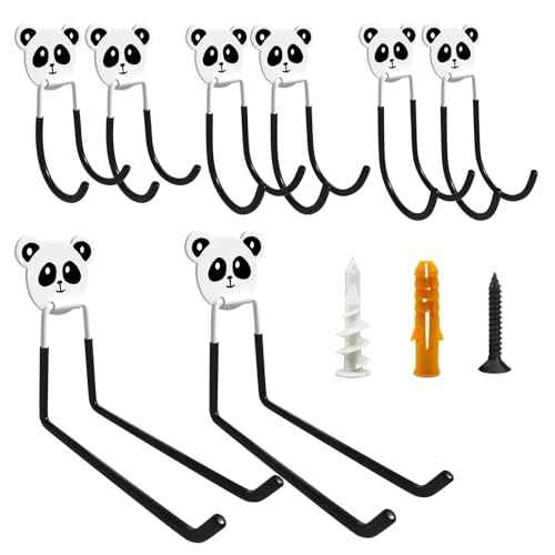 Metal Heavy Duty Hooks 8PCS Wall Mount Storage Organizer for Extension Cord Tool Coat Backpack Hanging Plant Ladders Bikes