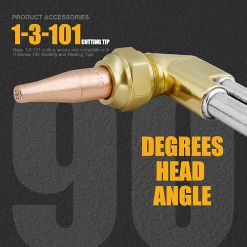 Cutting Attachment Torch - Oxyacetylene with 100FC Torch Handle, 3-101 Cutting Nozzle, Tip Cleaner