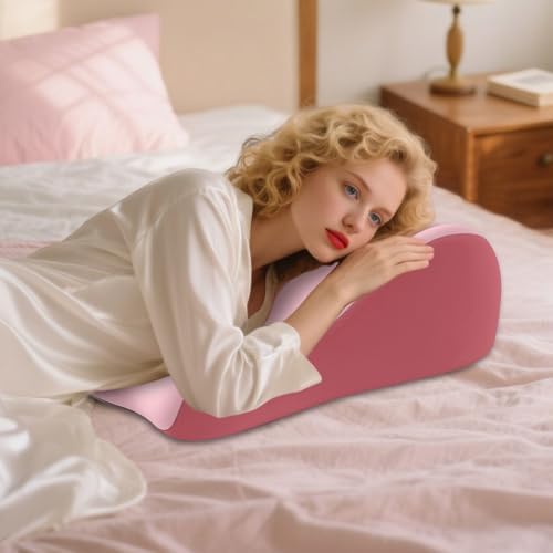 Couples Butt Cushion Pillow for Intimacy, Low-Profile Ergonomic Memory Foam Pillow for Bed, Home Pillows for Sitting and Lying, Recovers After Impact, Provides Intimacy Support (Pink)