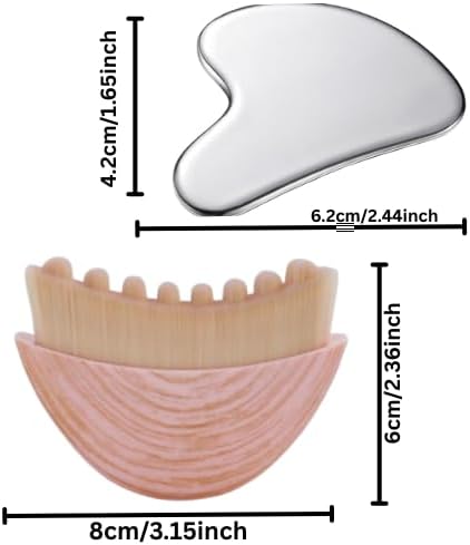 Lymphatic Contour Face Brush with Stainless Steel Gua Sha Tool - 1 Pcs Lymphatic Face Brushes with GuaSha Tool for Sculpting | Gua Sha Facial Tools | Facial Brush for Lymphatic Drainage Brushes (Pink)