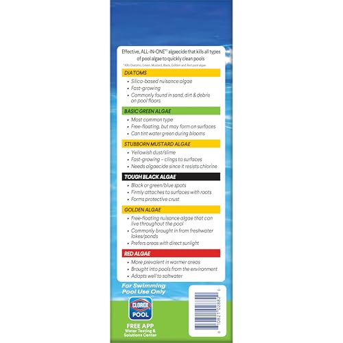Clorox® Pool&Spa™ XTRABLUE® Plus Swimming Pool Algaecide, All-in-One Algae Killer, Non-Foaming, 40 Ounce (Pack of 1)