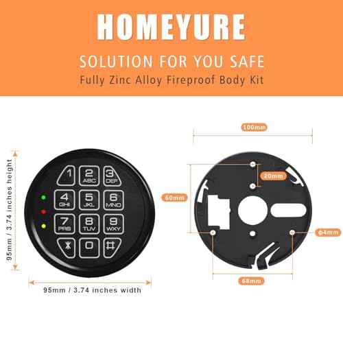 Replacement Fireproof Keypad with Solenoid Lock, Programmable Electronic Keypad.