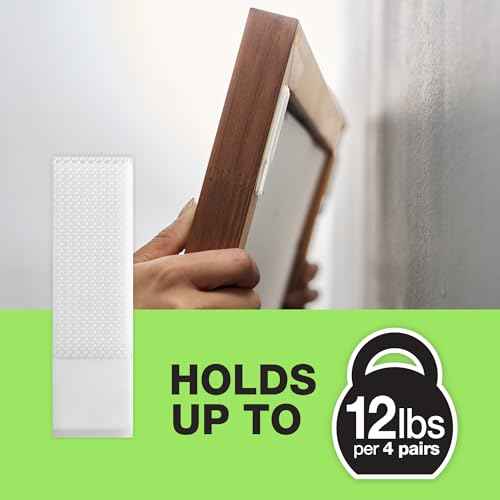FrogTape reMOVEables Medium Picture Hanging Strips, Damage-Free Removable Adhesive Wall Strips, Picture Hangers, Stick On Wall Mounting for Frames, Canvas, Home D?cor, White, 72 Pairs (144 Strips)