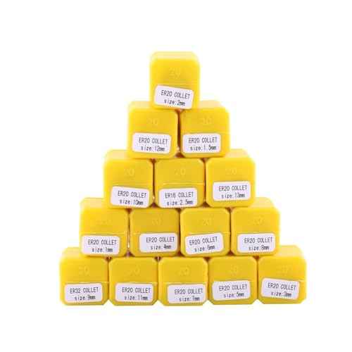 15pcs ER20 Collet Set 1mm-13mm Metric Collets, Steel ER20 Spring Collet Set for CNC Milling Lathe Tool Workholding Engraving Machine