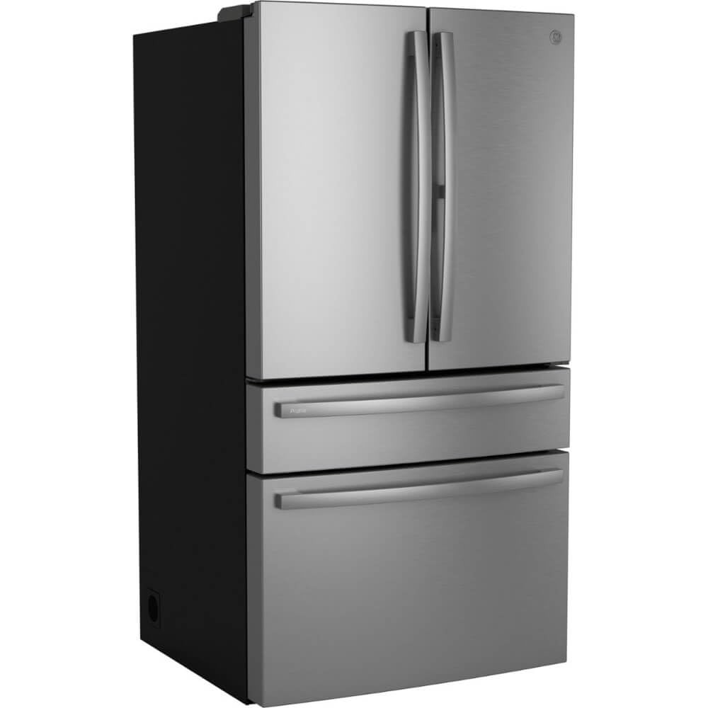 GE Profile 28.7 cu. ft. 4-Door French Door Refrigerator in Stainless Steel with Dual-Dispense Autofill Pitcher PGE29BYTFS