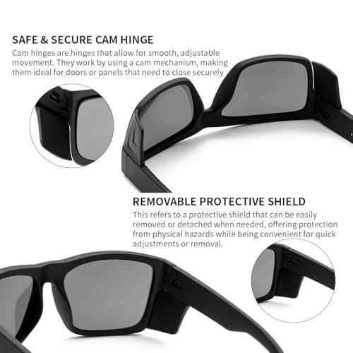 Men's Safety Sunglasses, Matte Black,Polarized Safety Sunglass Lenses,Meets ANSI Z87+ Standards,UV Protection