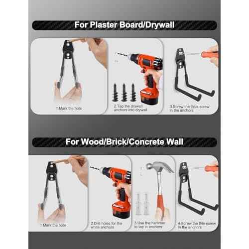 Garage Hooks, 5PCS Heavy Duty with 33lb J Hooks Strength, Multi Use Wall Organizer Outdoor Storage Kit Hanging Power and Garden Tools, Ladders, Bikes, Ropes and Bulk Items
