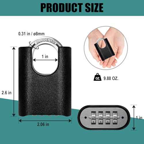Heavy Duty Combination Lock with Chain,47 inch Long,8mm Thick £¬Safety Chain Locks with Code,Padlock with Chain for Motorcycles, Bicycle, Door, Gate, Fence,Warehouses, Garage(Lock and Chain)