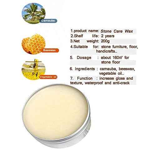 TooGet Stone Seasoning Beeswax Furniture Polish & Restoration Care Beeswax, Suit for Marble Furniture, Ceramic Tiles, Stone Floor, Walls, Polish Protection - 7OZ