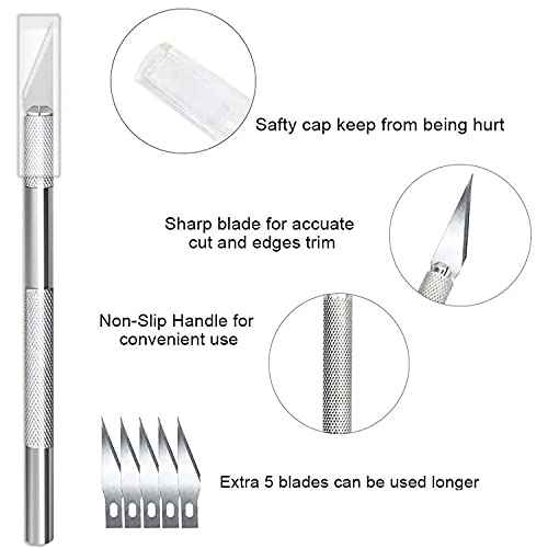 Adhesive Wallpaper Install Tool Kit with Double-sided Tape Measure, Craft Knife with 5 Blades, 3 Types of Scrapers, PU Hand Roller, for Wallpaper Window Film and Car Deadening Mats