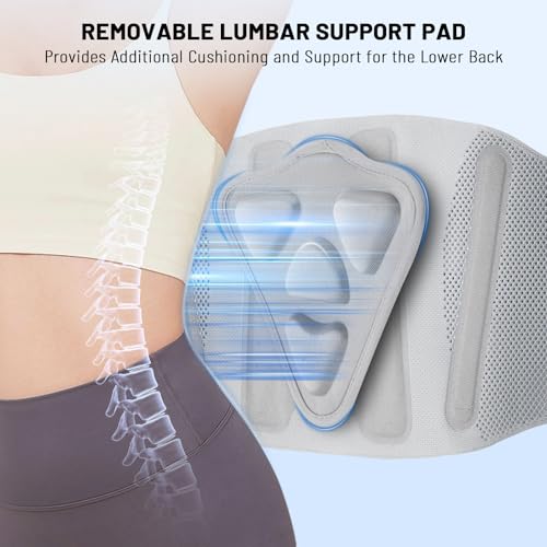 Comfortable Breathable Adjustable Back Brace-Size L(Belly 37.4-45.3 in),Featuring Adjustable Pressure Strap,4 Steel Stays,and Spring;Perfect for Office,Gym,and Driving.
