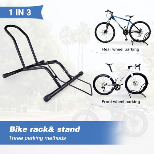 Bike Floor Stand for Mountain MTB & Road Bicycles 23c-4.0 inch Wide Tire 20-29 inch Tire Indoor Outdoor Bike Rack Bicycle Floor Stand Black
