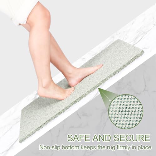 Joyhalo Shower Mats for Showers Anti Slip for Elderly, 32'' x 24'' Non Slip Bath Mat for Inside Shower, Bath Tub Mats for Bathroom Non Slip for Shower, PVC Loofah Bathroom Mats, Mint Green