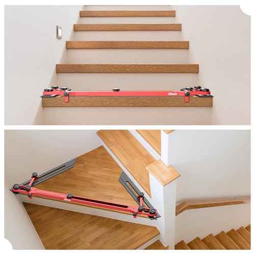 2025 New Upgrade Stair Tread Template Tool, 72¡° Adjustable Length Stair Tread Measuring Tool,Stair Tread Jig for Measuring Stairs,Riser,Stair Gauge Tool Perfect for Carpenters & DIY Projects