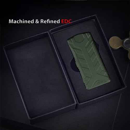 OTF Box Cutter Automatic Utility Knife Dual Action Out the Front (Contoured Green)