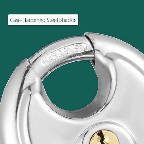 Keyed Alike Discus Padlocks,Stainless Steel Disc Padlock with Key for Storage Unit, Sheds, Garages and Trailer£¬4 Pack Locks with Keys