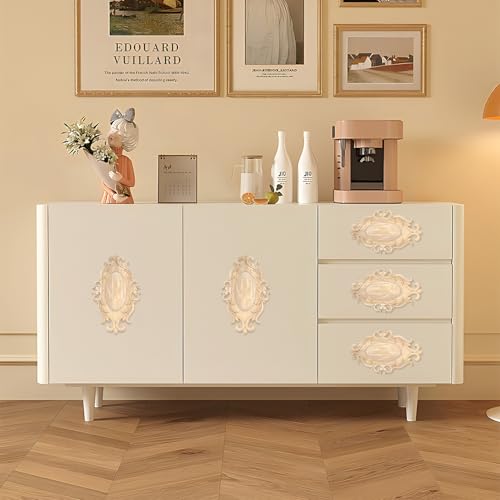 Antrader 1-Pack Wood Carved Onlays Appliques,Oval Shaped Unpainted Solid Wood Carving Decal for Door Cabinet Cupboard Wall Ceiling,26¡¿15cm