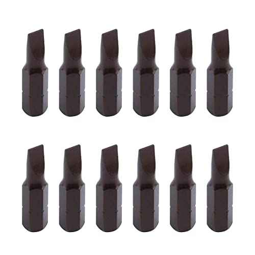 Antrader 1-Inch Long 1/4" Hex Shank 5mm Magnetic Slotted Tip Screwdriver Bits 12Pcs