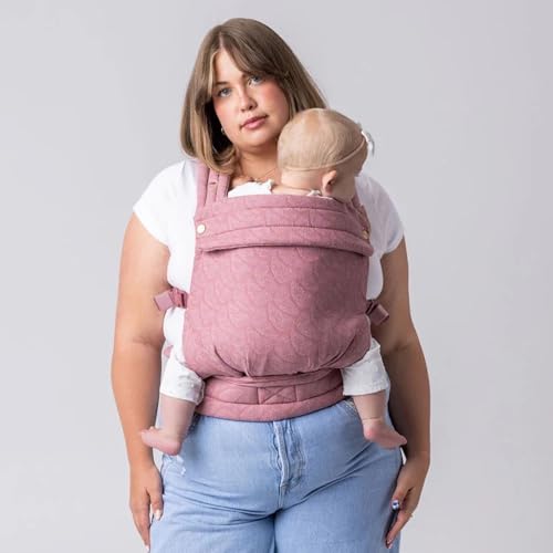 Mabē Monarch Ergonomic Baby Carrier – Premium Cotton Soft Structured Newborn to Toddler Carrier with Hip-Healthy Design, 3 Carry Positions (7-35lbs), Lightweight & Breathable,(Mauve Wings)