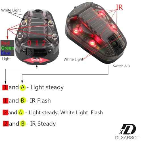 Tactical Helmet Light Signal Light Military IFF Helmet Light Flashlight Survival Signal Light for Outdoor Sports with LED + IR/Strobe