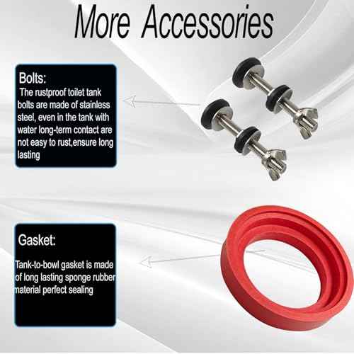 Toilet Flush Valve for American Standard Champion 4/Titan/Duravit, Flush Valve Replacement Toilet Parts for American Standard 4149a/4215a/4260/4266, Includes Flapper/Gasket/Bolt Kit