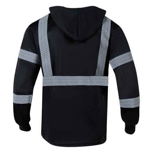 VENDACE 3pcs Safety Reflective High Visibility Long Sleeve Shirts Class 3 Hi Vis Construction Breathable Work Shirts for Men