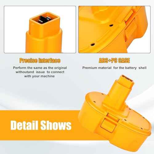 2Pack 3600mAh Replacement for Dewalt 18V Ni-Mh Battery Compatible with DC9096 DC9098 DW9099 DE9039 DC970 DW9095 DE9095 DE9096 DE9098 DE9503