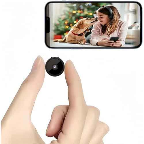 HsiaoPun Home Camera 1080P Wireless WiFi Small Nanny Cam Portable Indoor Secret Tiny Video Security Cameras with AI Motion Detection Night Vision