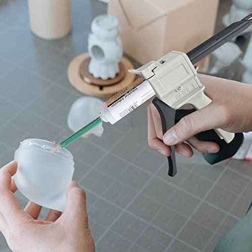 Sutekus 50ml Dispensing Gun Kit Impression Mixing Dispensing Gun Epoxy Glue Gun AB Gun 1:1/1:2